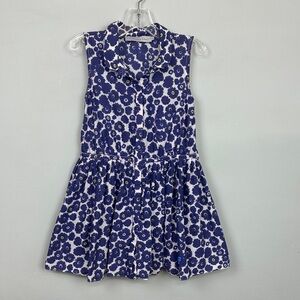 Dior Purple Floral Print Sleeveless Shirt Dress Size 4 Yrs